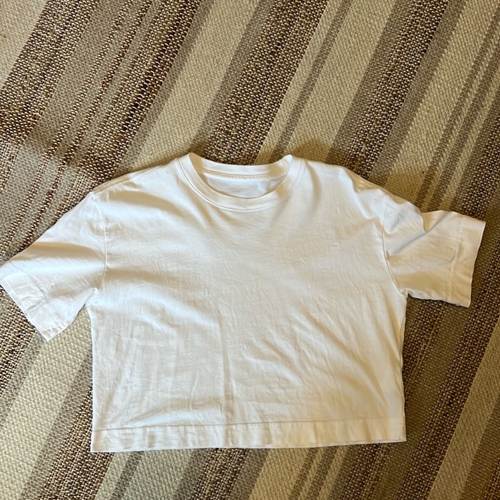 Everlane white crop top